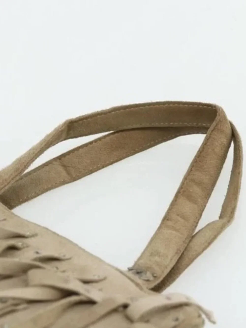 CHANEL Hand Bag Suede Beige Silver CC Auth BA12233